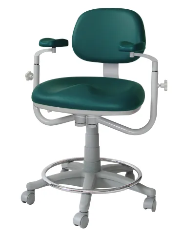 Стул стоматолога Дарта 1900, исполнение для врача, с вращающимися подлокотниками, зеленый