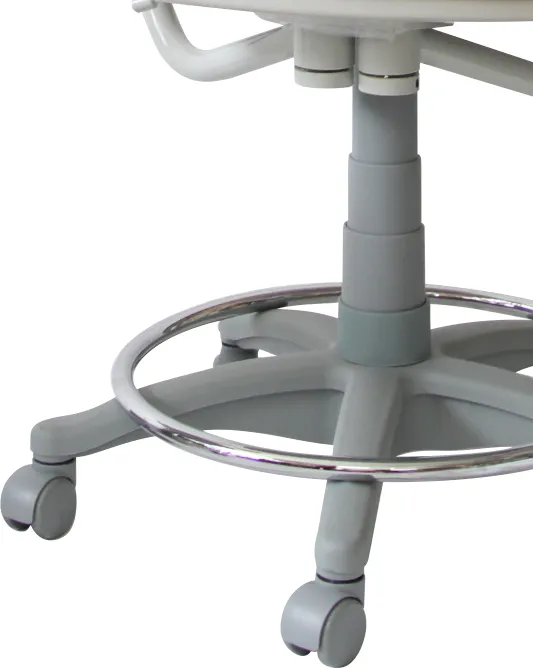 Стул стоматолога Дарта 1900, исполнение для врача с подлокотниками и с фиксацией, красный