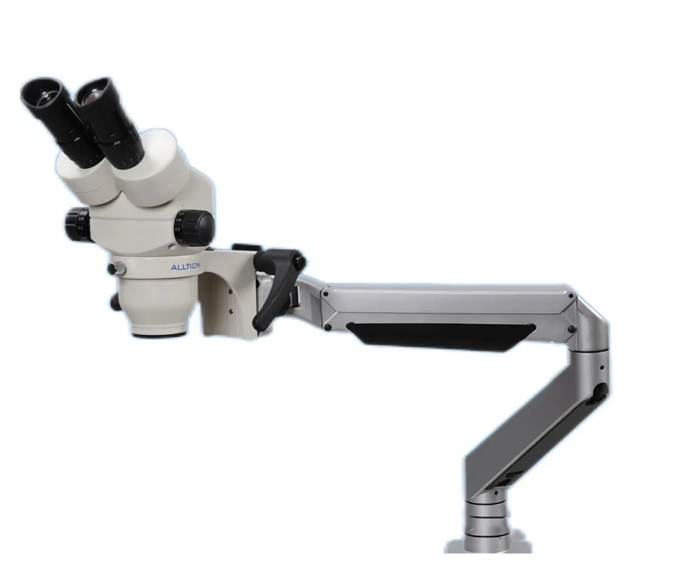 Бинокулярный стереомикроскоп ALLTION ASM-0745BS (7х-45x) на кронштейне с настольным креплением