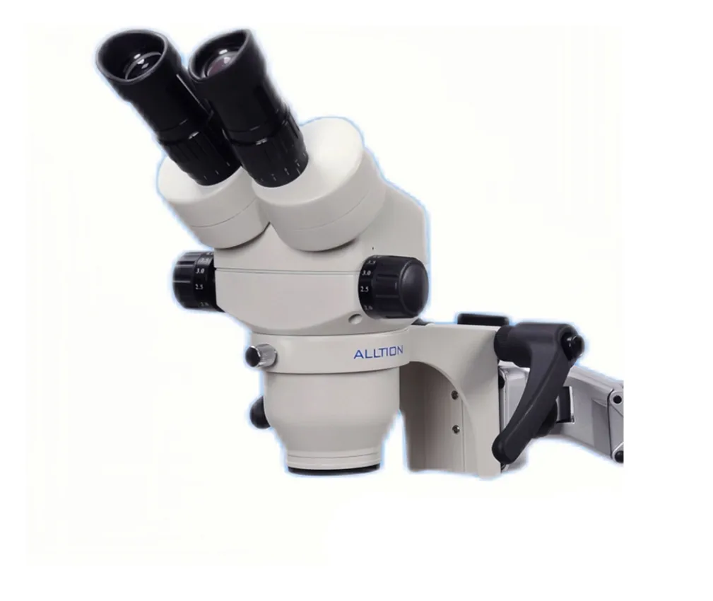 Бинокулярный стереомикроскоп ALLTION ASM-0745BS (7х-45x) на кронштейне с настольным креплением