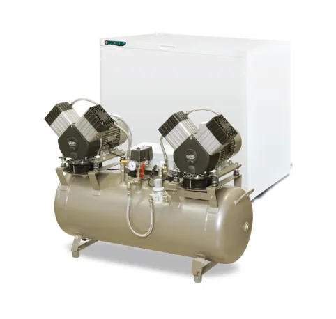 Компрессор EKOM DK50 2x2V/110S с кожухом, без осушителя