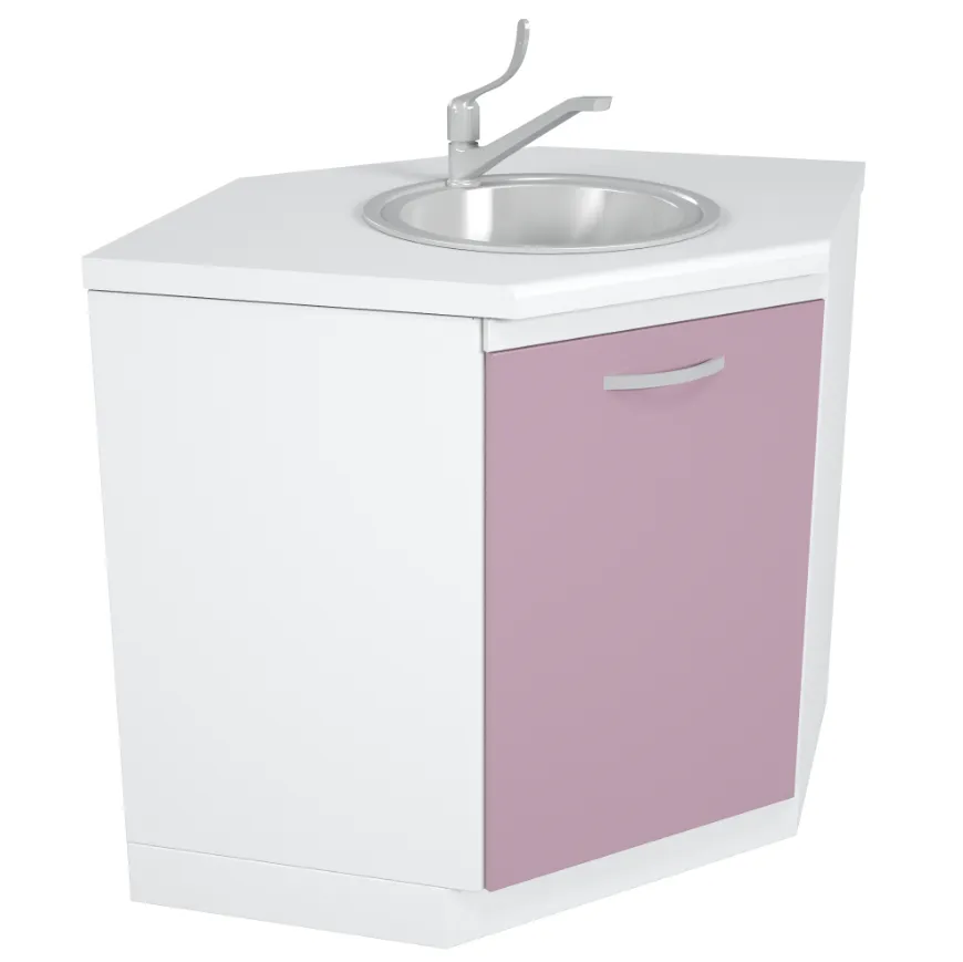 Тумба медицинская под мойку ТММ-1.0 угловая (на подиуме)